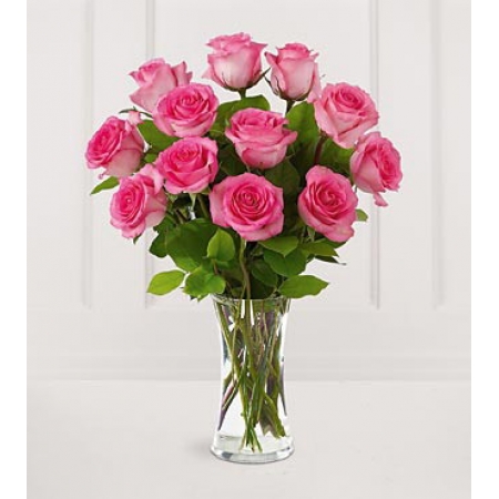 Wonderful Pink - 12 Stems Vase