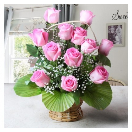 Classic Romance  - 12 Stems Basket