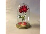 SINGLE RED ROSE IN GLASS DOME