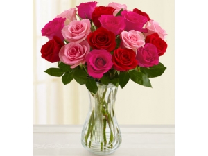 Blushing Beauty -12 Stems Vase