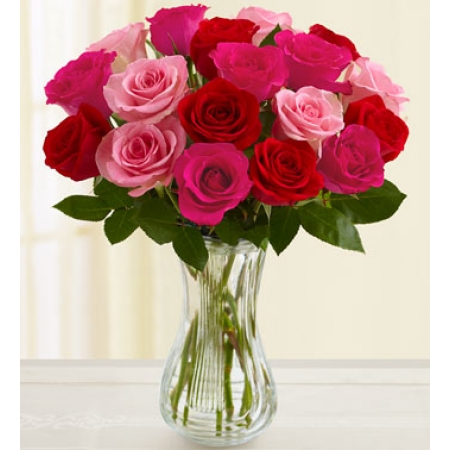 Blushing Beauty -12 Stems Vase
