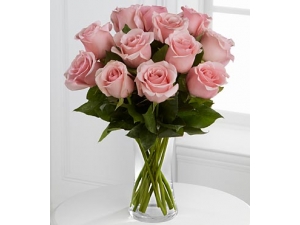 Perfectly Pink Rose - 12 Stems Vase