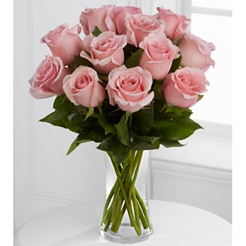 Perfectly Pink Rose - 12 Stems Vase