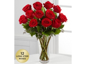 Red Romance - 12 Stems Vase