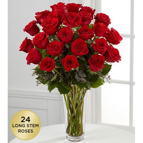 Breathlessly Rose - 24 Stems In Vase