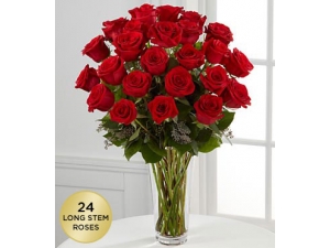Breathlessly Rose - 24 Stems In Vase
