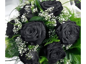 Black Roses - 6 Stems Bouquet