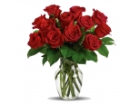 1 Dozen Red Roses - 12 Stem Vase