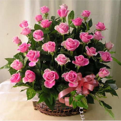 Pink Beautiful - 36 Stems Basket