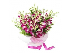 Purple Pink Orchids - 12 Stems Bouquet 